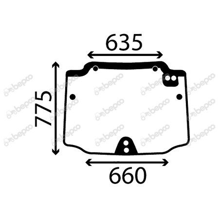 Szyba tylna wygięta, przyciemniana 24/4072-89T do New Holland  TN75F