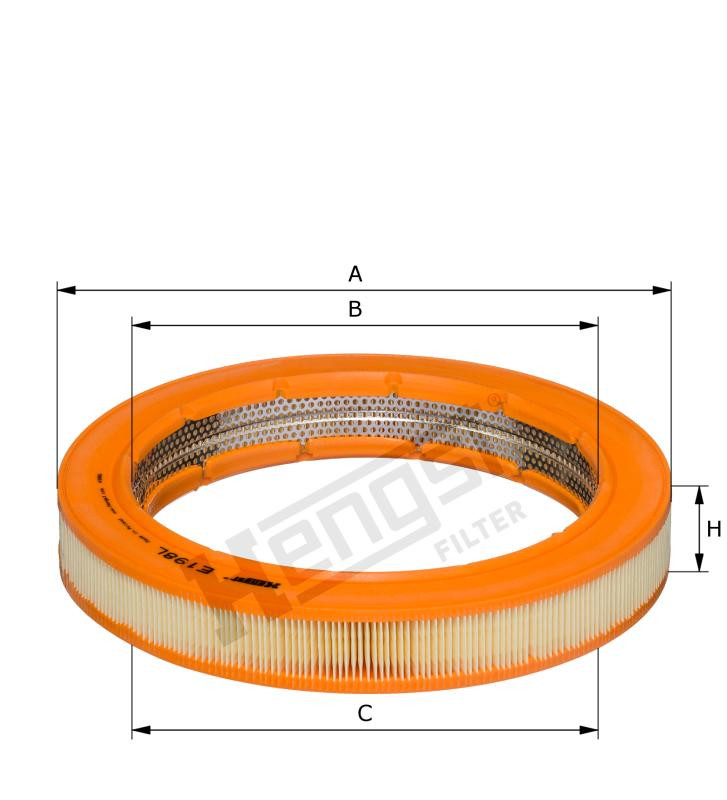 Filtr powietrza  E198L 