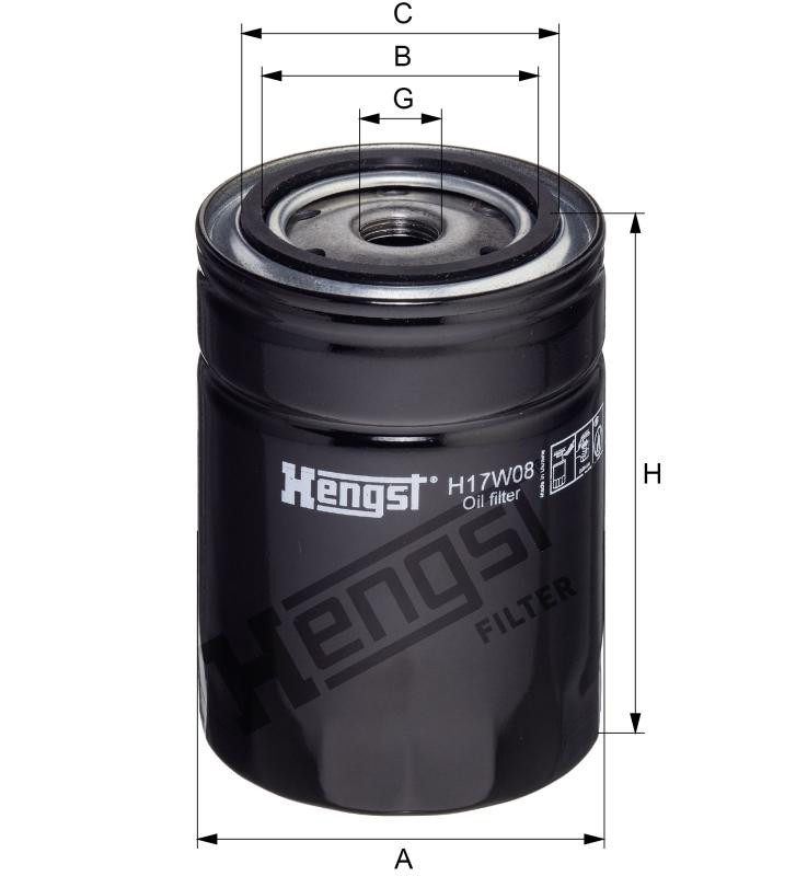Filtr oleju  H17W08 do KOMATSU PC 210-5K  Serie K20001-