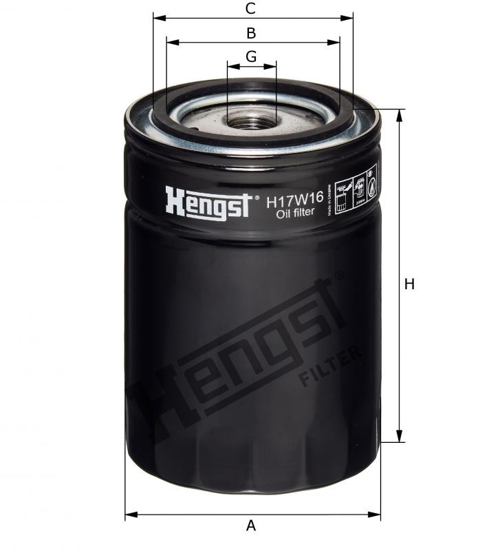 Filtr oleju  H17W16 do KOMATSU PC 150-5