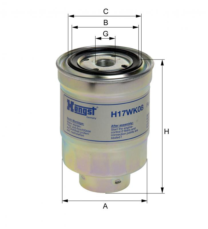 Filtr paliwa  H17WK08 do JCB 520-50