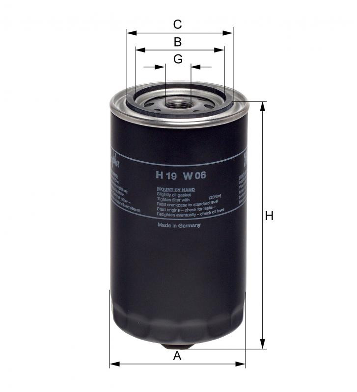 Filtr oleju  H19W06 do CORMICK MAC F 70 (Xtrashift)