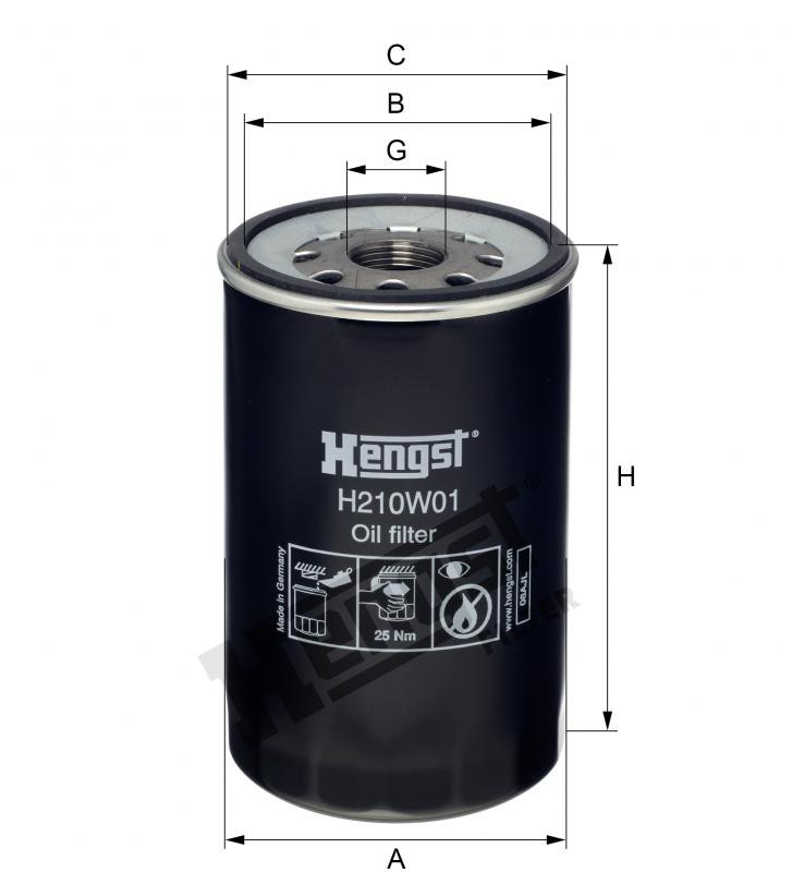Filtr oleju  H210W01 do ASKAM HI-EX AS 19.300 LN