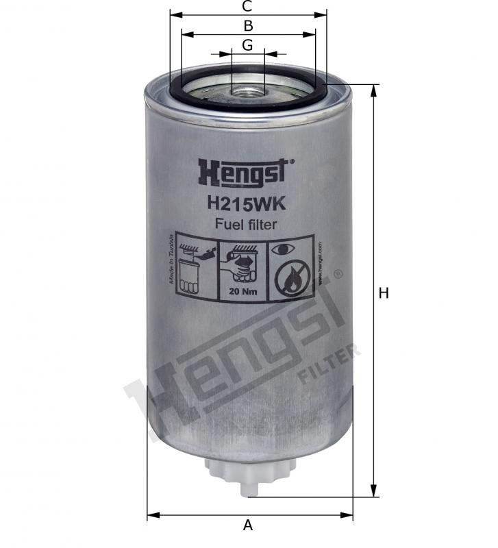 Filtr paliwa  H215WK do IRISBUS MAGELYS HDH 13.8