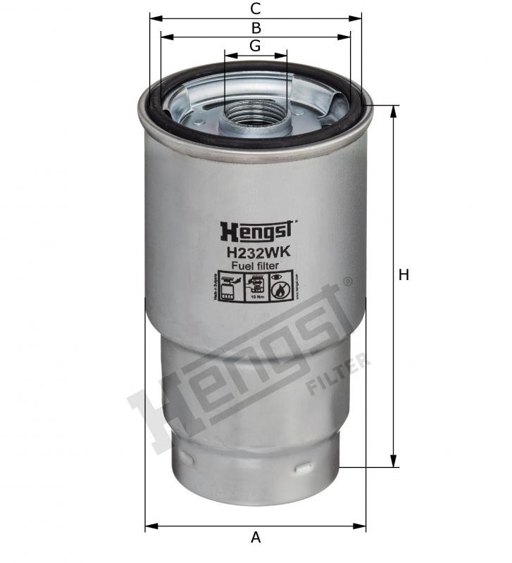 Filtr paliwa  H232WK do MERLO P 40.14 K