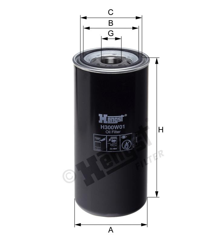 Filtr oleju  H300W01 do DAF 85.400 ATI