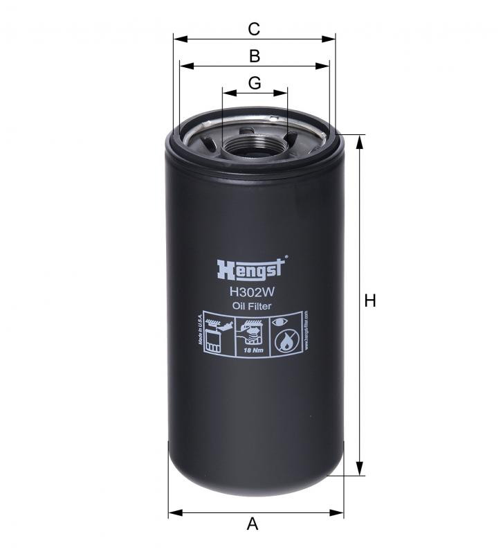 Filtr oleju  H302W do TEREX TA 35-7  (A917)