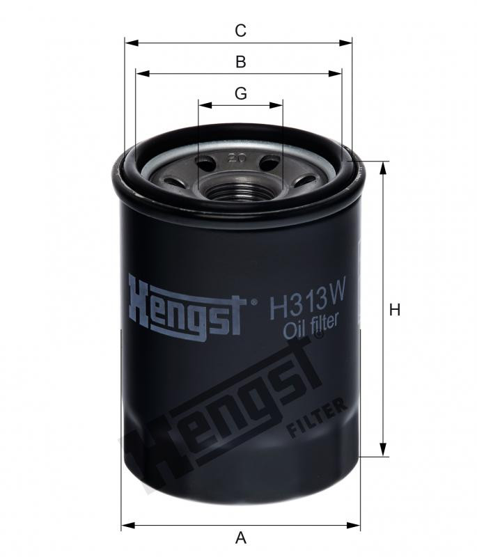Filtr oleju  H313W do CASE-INTERNATIONAL-STEYR 265