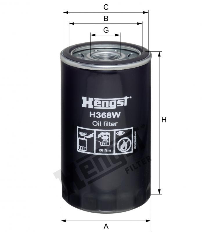 Filtr oleju  H368W do HIDROMEK HMK 140-W3 B