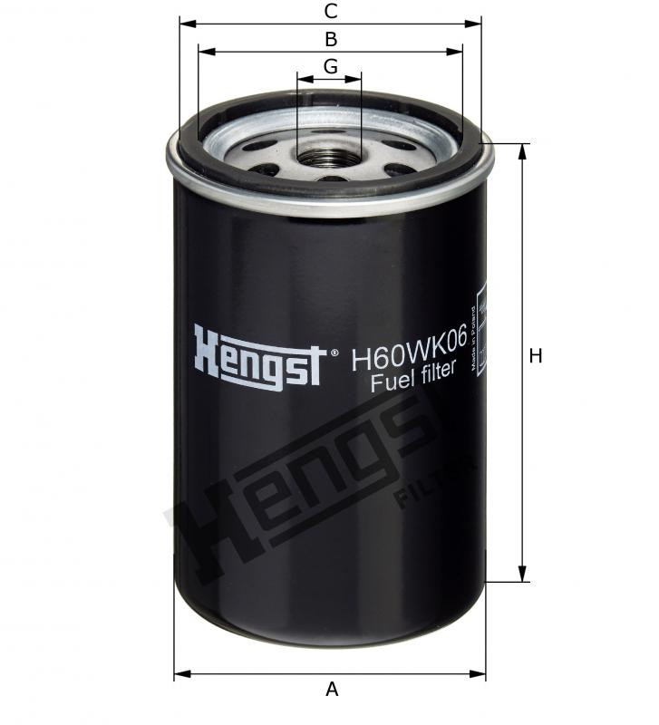 Filtr paliwa  H60WK06 do JCB 525-58