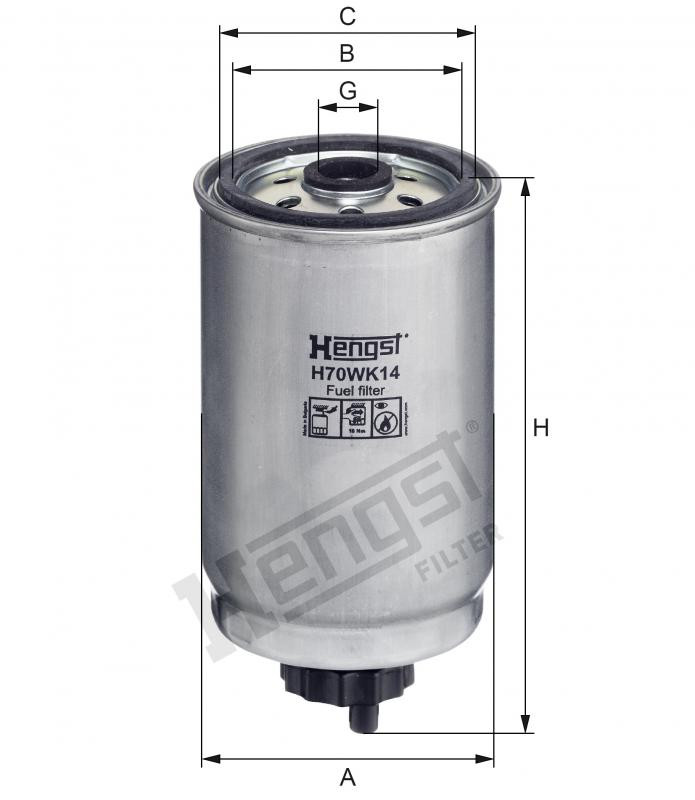 Filtr paliwa  H70WK14 do MASSEY FERGUSON 6180