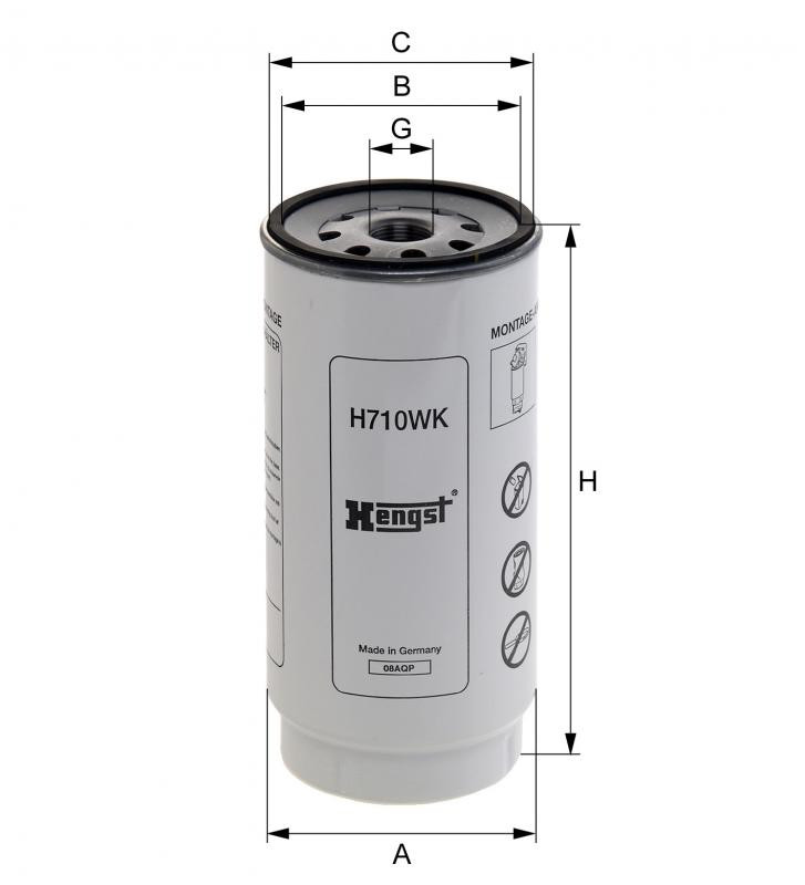 Filtr paliwa  H710WK do DOOSAN DAEWOO DX 380 LC-3