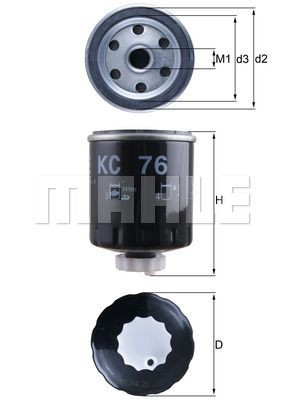 Filtr paliwa  KC76 do RENAULT R 19 1,9 DIESEL,RL,RN,RT