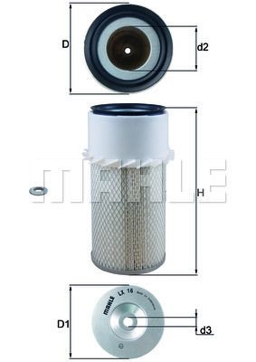 Filtr powietrza  LX16 