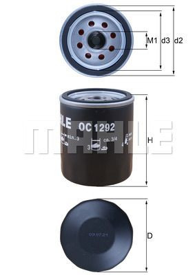 Filtr oleju  OC1292 do TORO REELMASTER 5300 D