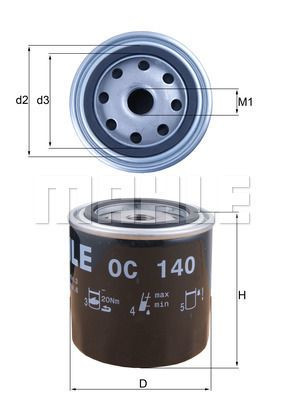Filtr oleju  OC140 do JCB 525-67 FS PLUS