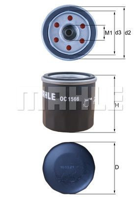 Filtr oleju  OC1566 do YALE FG 10-20 PV