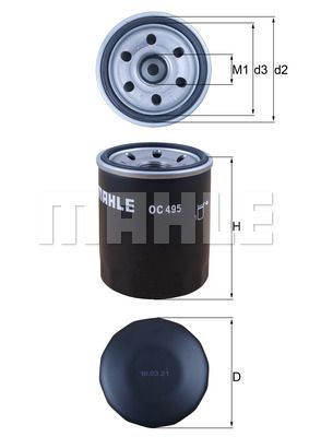 Filtr oleju  OC495 do MITSUBISHI 4X4 OUTLANDER II 3,0 MIVEC 4WD