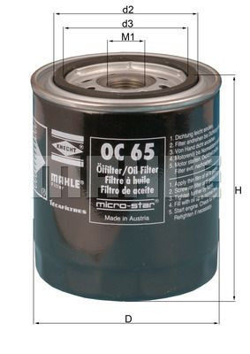 Filtr oleju  OC65 do TATA GURKHA 2,0 D