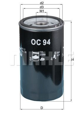 Filtr oleju  OC94 do RENAULT AGRI 70-12 SP