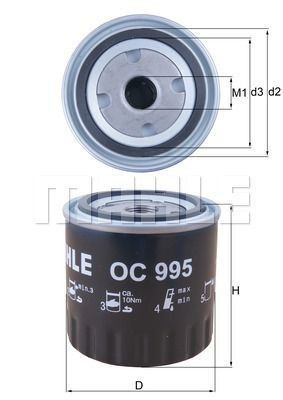 Filtr oleju  OC995 do BOBCAT 751  Serie 5147 11001-