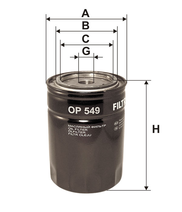Filtr oleju  OP 549 do JCB 525 B