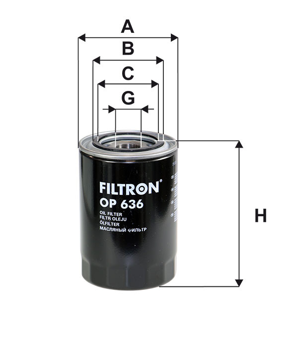 Filtr oleju  OP636 do MITSUBISHI CANTER 6C14