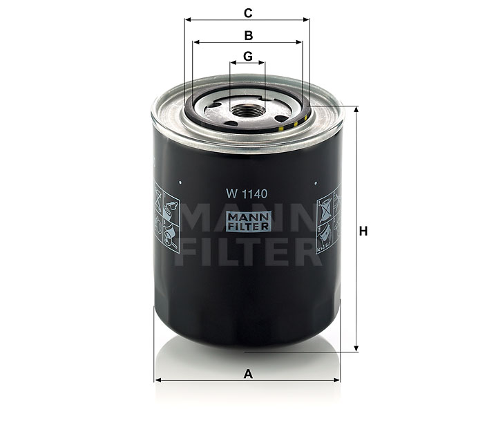 Filtr hydrauliczny, Filtr oleju  W1140 