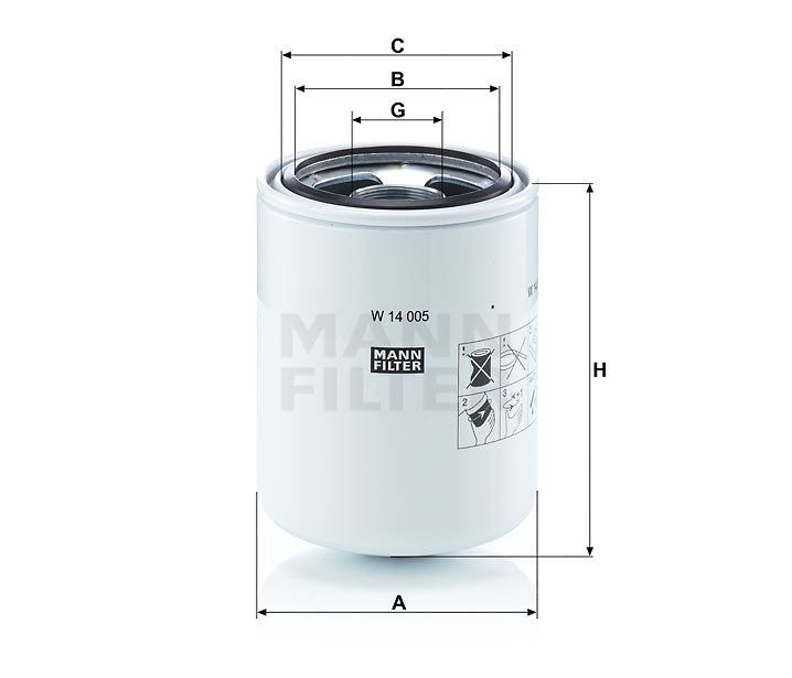 Filtr hydrauliczny  W 14005 do CASE JX 1100 U