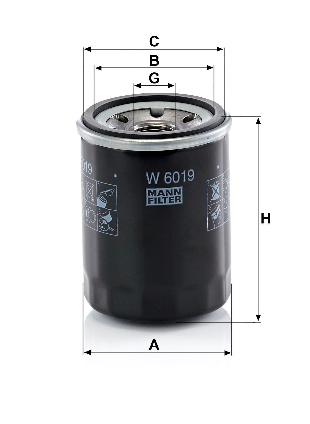 Filtr oleju  W6019 do OLYMPIAN GEP 150-2 (Stromagregat)