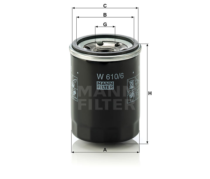 Filtr oleju  W 610/6 do HONDA ACCORD VIII 2,0 (4X2/4X4)