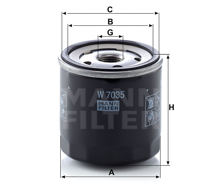 Filtr oleju  W7035 do MERLO TF 38.7-120 PLUS