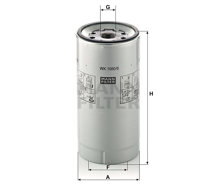 Filtr paliwa  WK 1080/6x do DEMAG AC 100