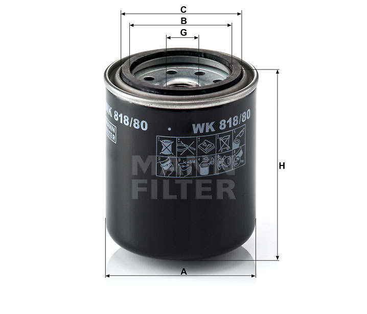 Filtr paliwa  WK 818/80 do MUSTANG 2041