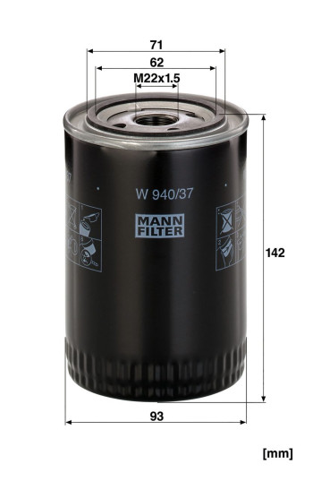 Filtr oleju W940/37
