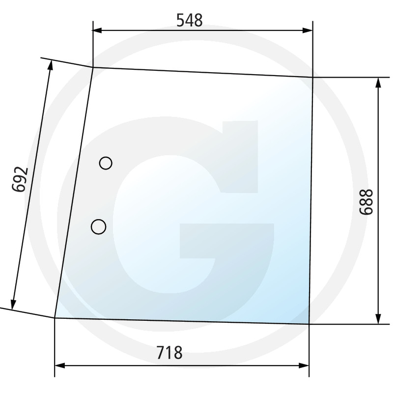 Szyba drzwi górna, lewa, otwierana wysokość 585 mm 650815082 do Massey Ferguson 2680