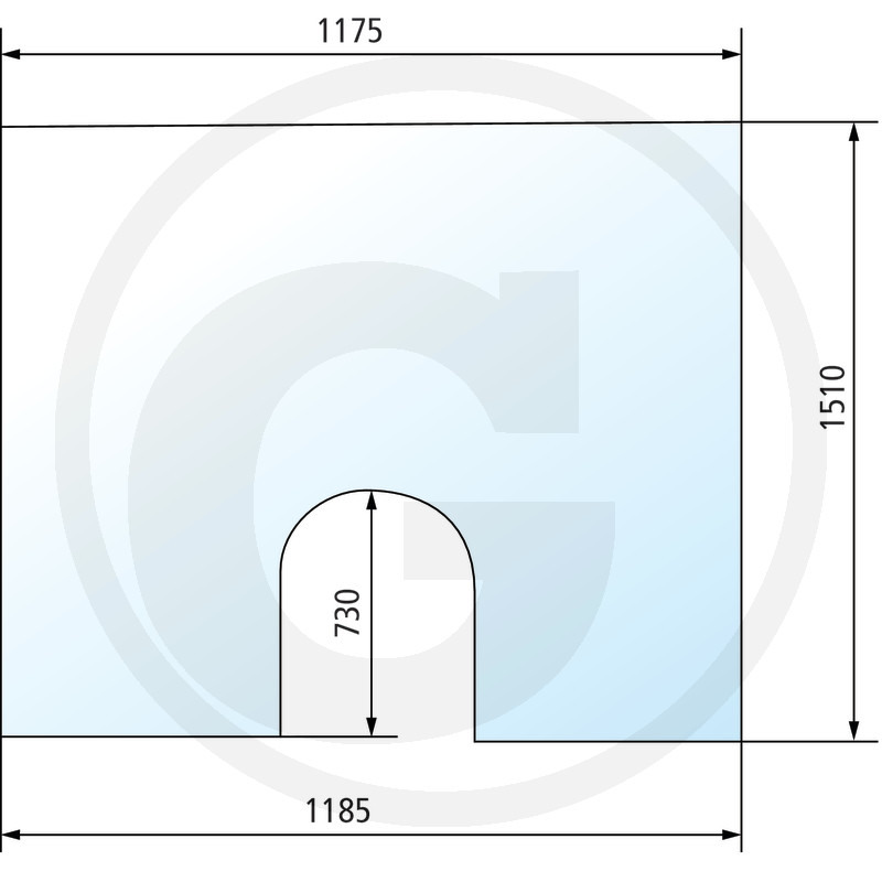 Szyba przednia wysokość 1510 mm 650815078 do Massey Ferguson 2725